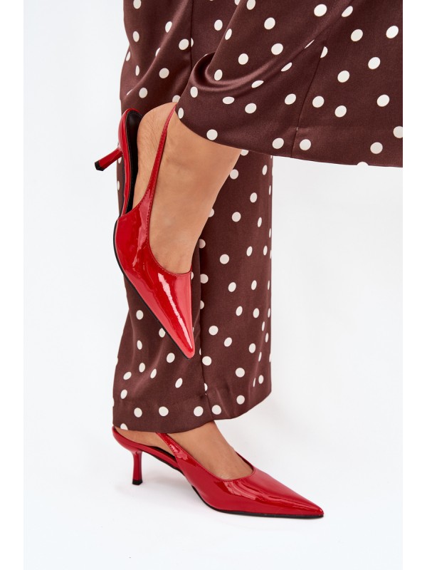 Patented Stilettos With Open Heel Red Talira