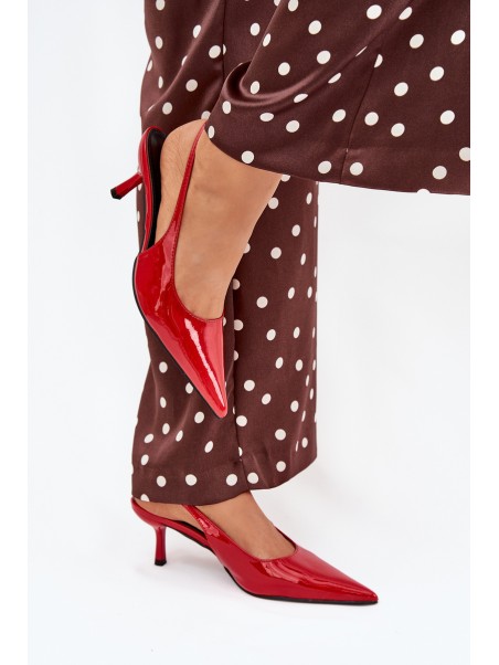 Patented Stilettos With Open Heel Red Talira