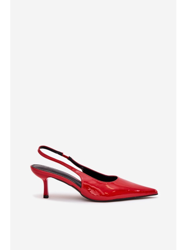 Patented Stilettos With Open Heel Red Talira