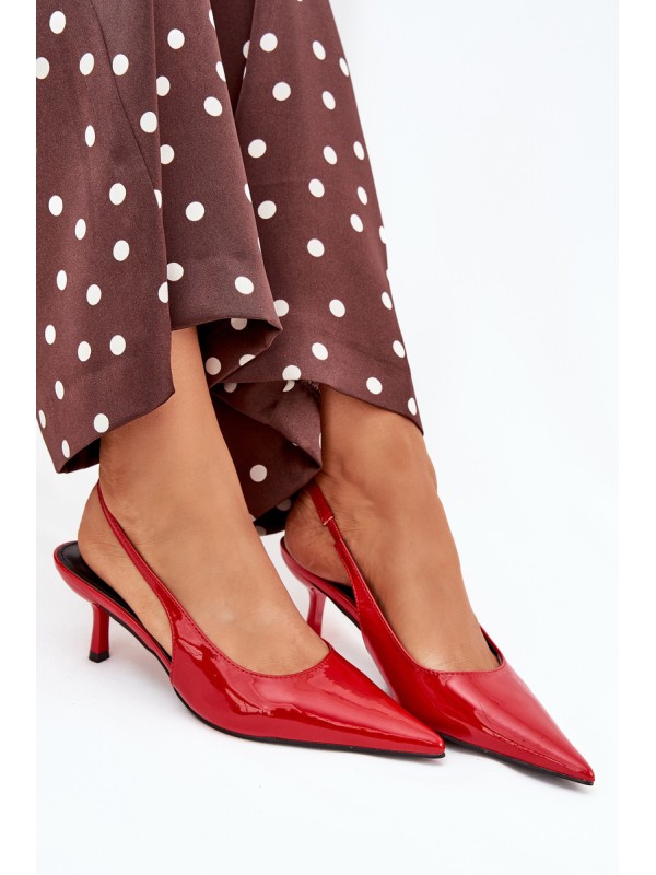 Patented Stilettos With Open Heel Red Talira