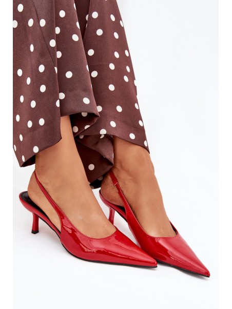 Patented Stilettos With Open Heel Red Talira