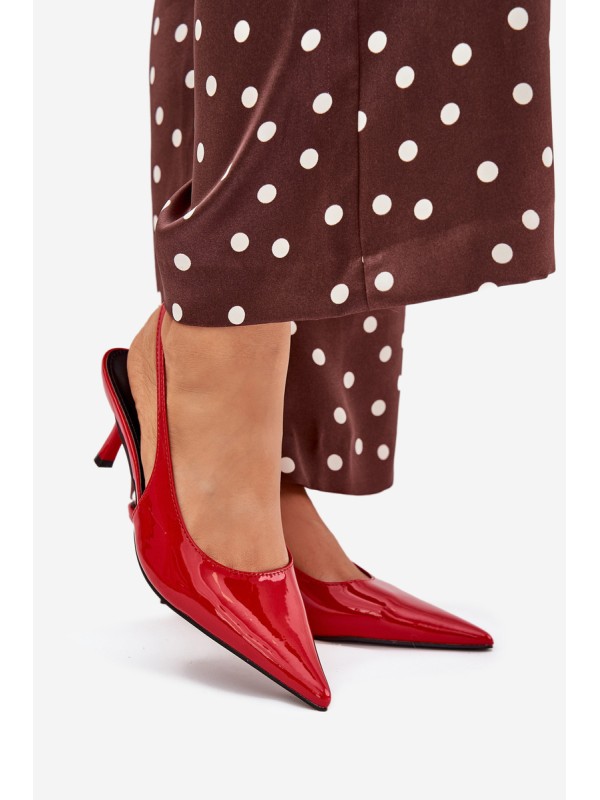 Patented Stilettos With Open Heel Red Talira