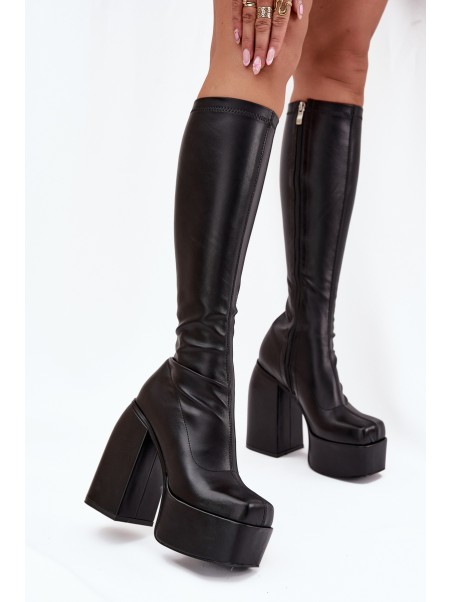 Women's Heeled And Platform Boots Black Yavira