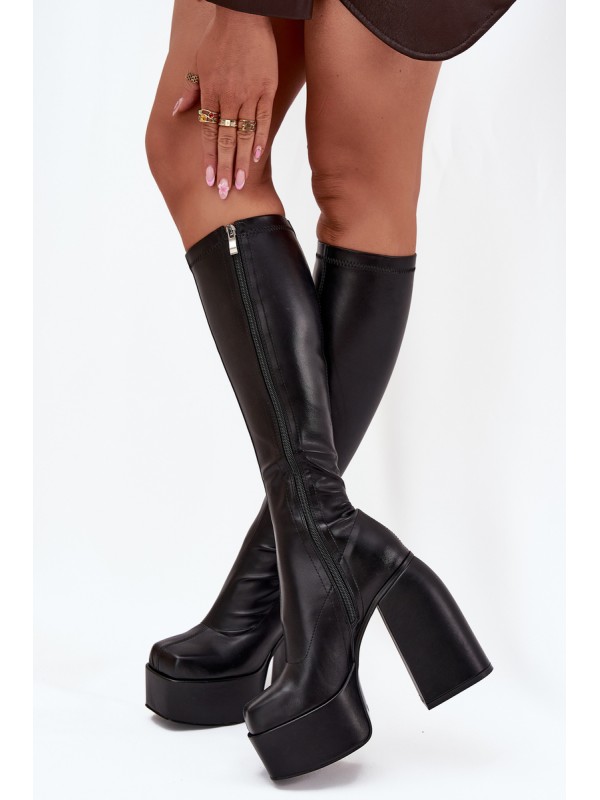 Women's Heeled And Platform Boots Black Yavira