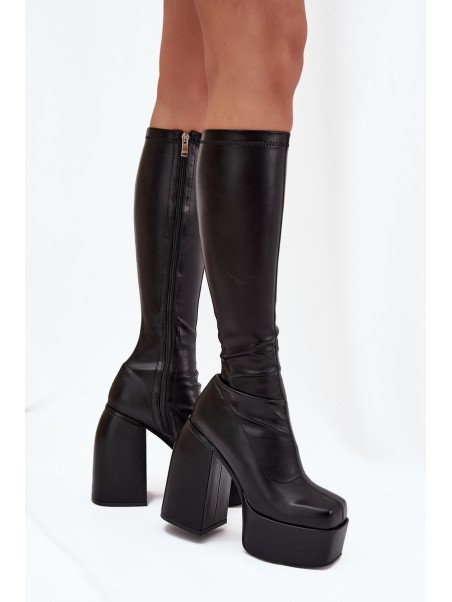 Women's Heeled And Platform Boots Black Yavira
