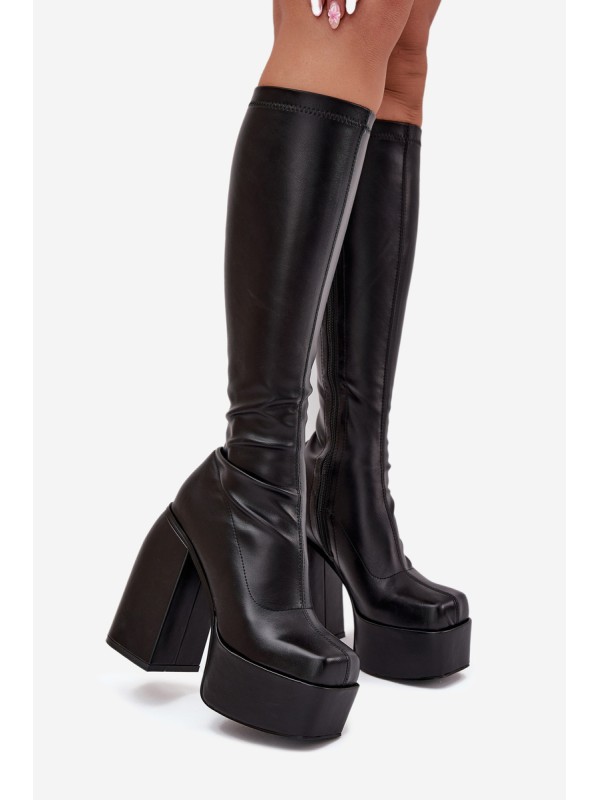 Women's Heeled And Platform Boots Black Yavira