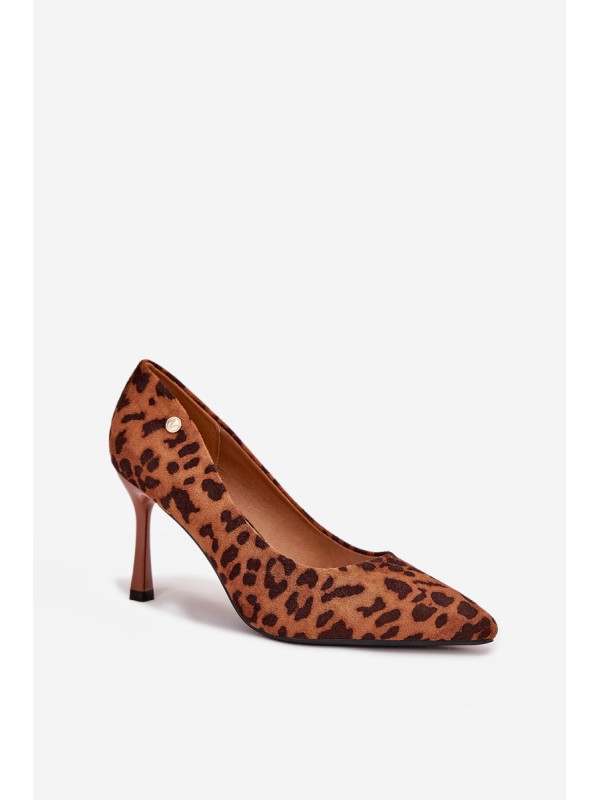 Women's Heels With Leopard Print Vinceza 62264 Brown