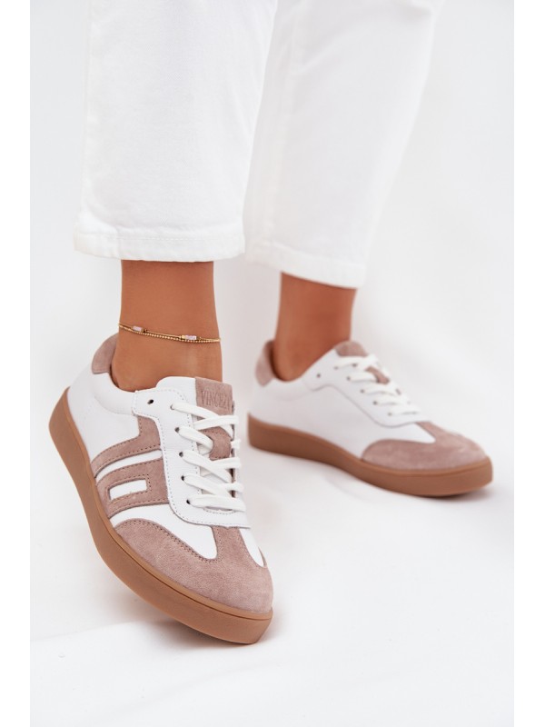 Women's Leather Sneakers Vinceza 79557 White-Beige