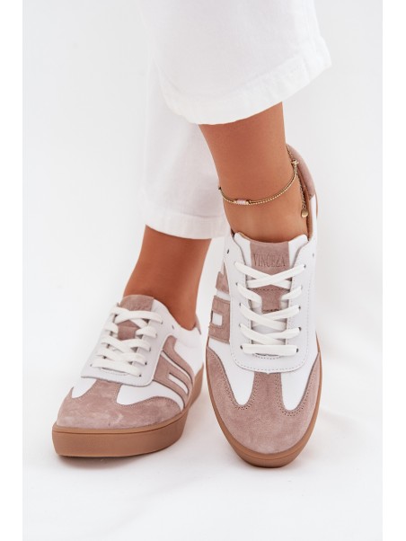 Women's Leather Sneakers Vinceza 79557 White-Beige