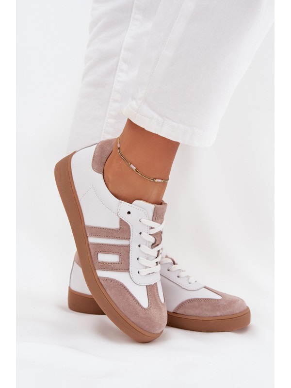 Women's Leather Sneakers Vinceza 79557 White-Beige