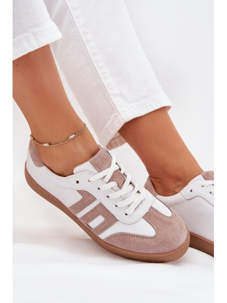 Women's Leather Sneakers Vinceza 79557 White-Beige