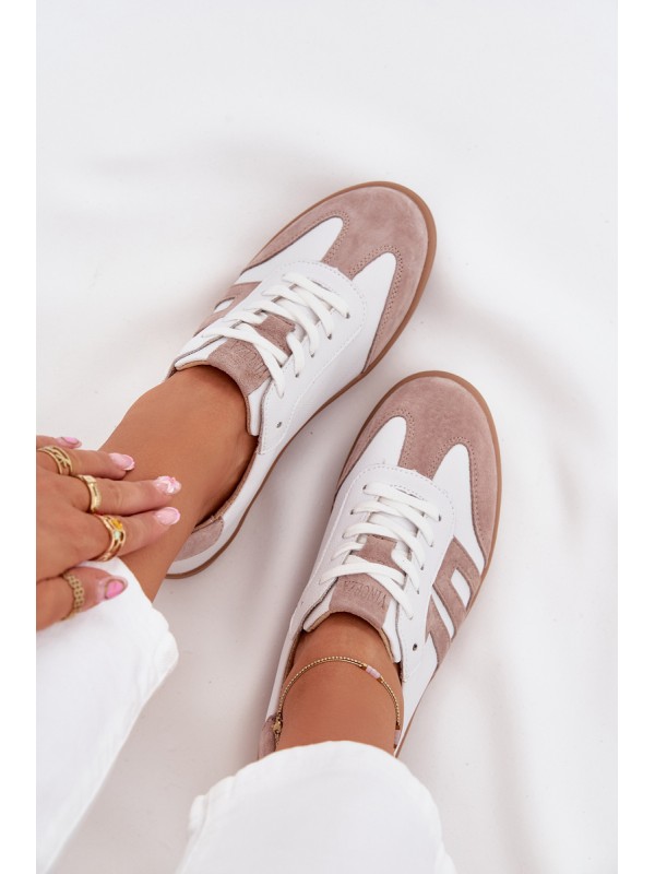 Women's Leather Sneakers Vinceza 79557 White-Beige