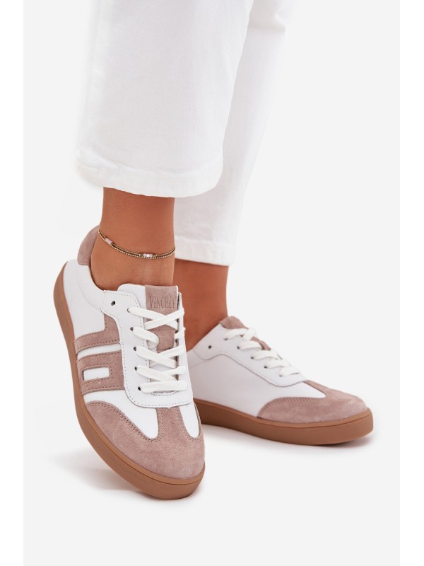 Women's Leather Sneakers Vinceza 79557 White-Beige