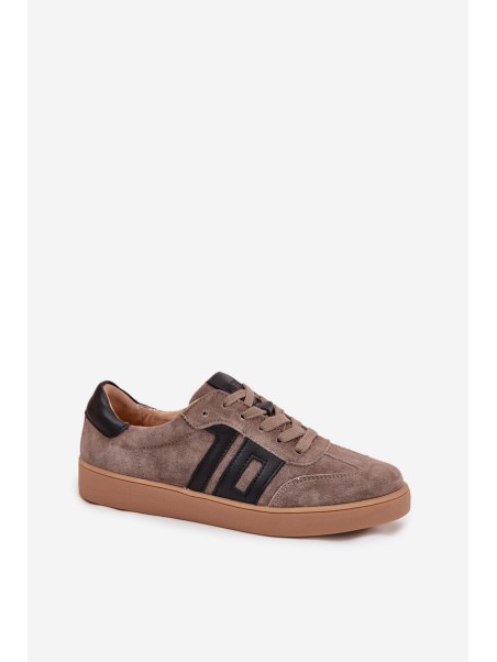 Women's Suede Sneakers Vinceza 79557 Dark Beige