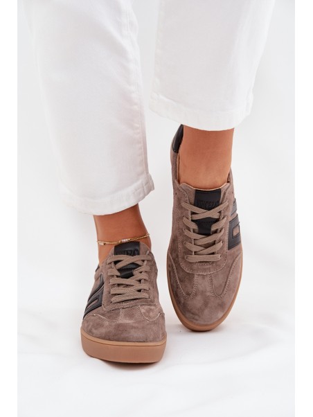 Women's Suede Sneakers Vinceza 79557 Dark Beige