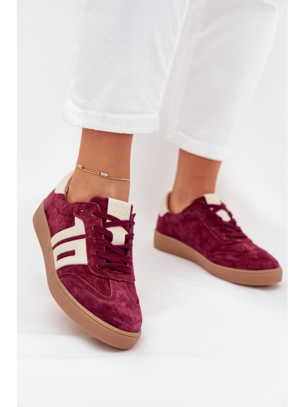 Women's Suede Sneakers Vinceza 79557 Bordeaux