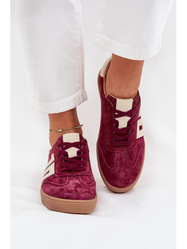 Women's Suede Sneakers Vinceza 79557 Bordeaux