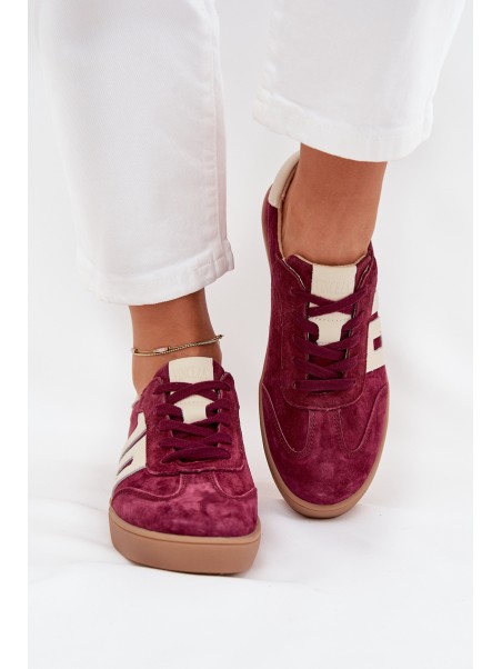 Women's Suede Sneakers Vinceza 79557 Bordeaux