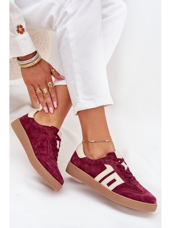 Women's Suede Sneakers Vinceza 79557 Bordeaux