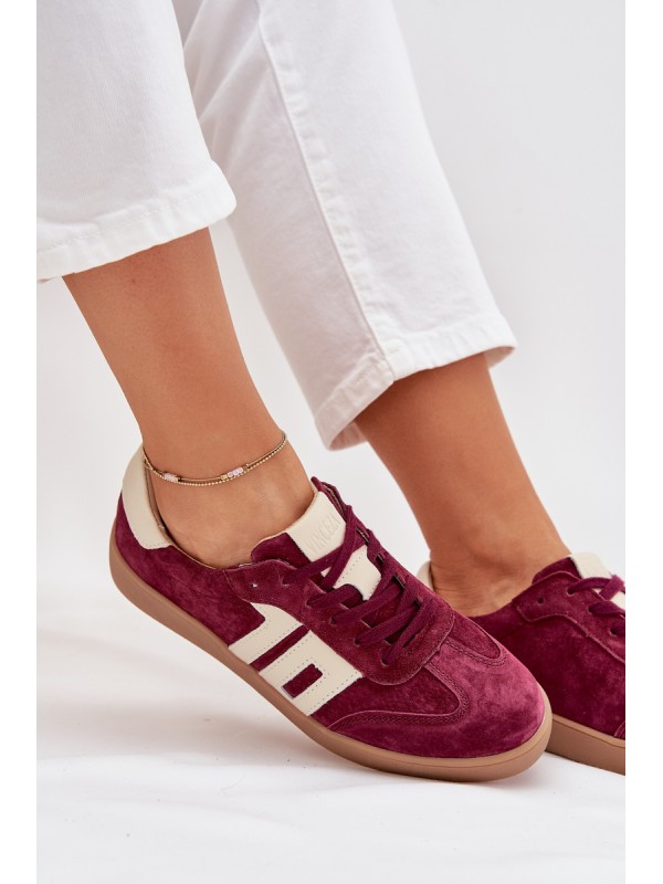 Women's Suede Sneakers Vinceza 79557 Bordeaux