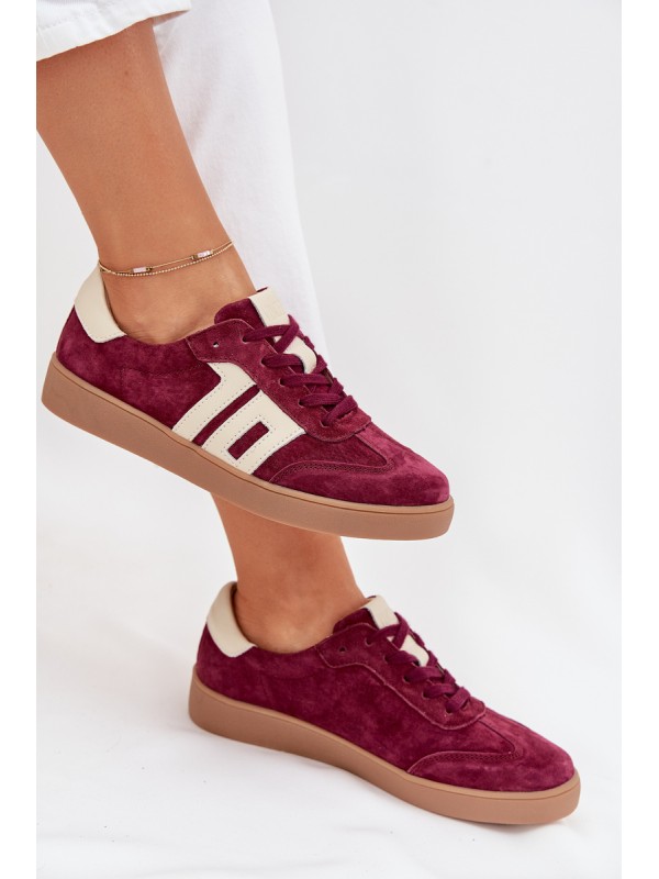 Women's Suede Sneakers Vinceza 79557 Bordeaux