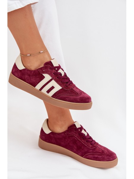 Women's Suede Sneakers Vinceza 79557 Bordeaux