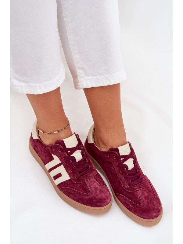 Women's Suede Sneakers Vinceza 79557 Bordeaux