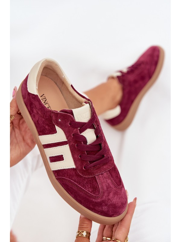 Women's Suede Sneakers Vinceza 79557 Bordeaux