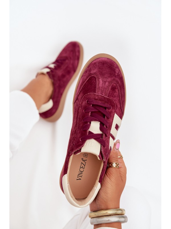 Women's Suede Sneakers Vinceza 79557 Bordeaux