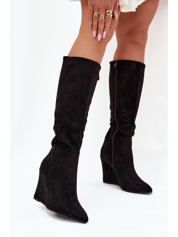 Insulated Women's Wedge Boots Black Rosina
