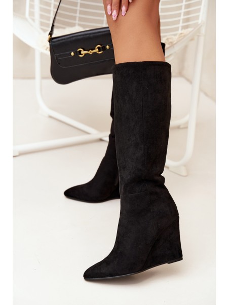 Insulated Women's Wedge Boots Black Rosina