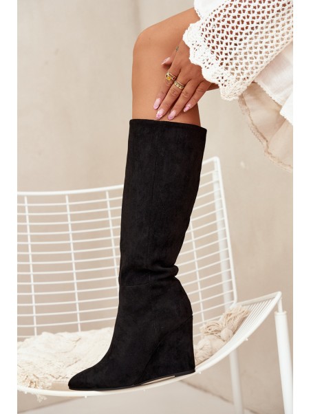 Insulated Women's Wedge Boots Black Rosina