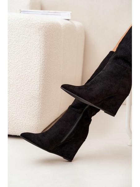Insulated Women's Wedge Boots Black Rosina