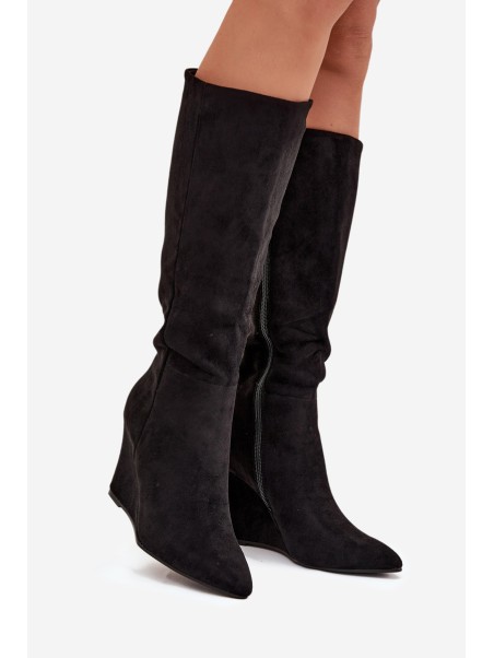 Insulated Women's Wedge Boots Black Rosina