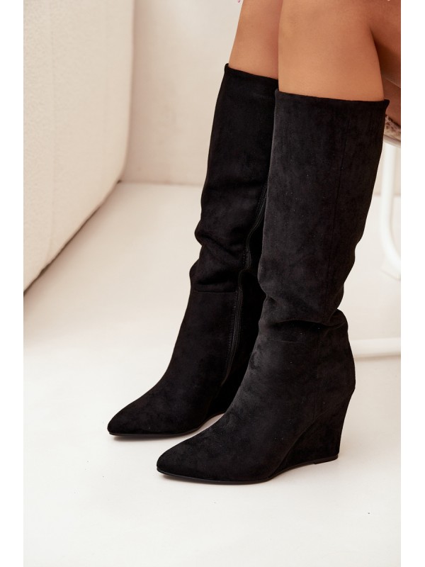 Insulated Women's Wedge Boots Black Rosina