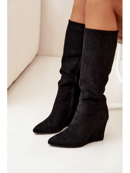 Insulated Women's Wedge Boots Black Rosina