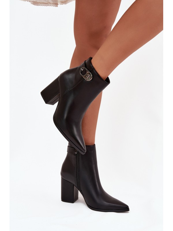 Ladies Ankle Boots With Decorative Detail Black Tharina