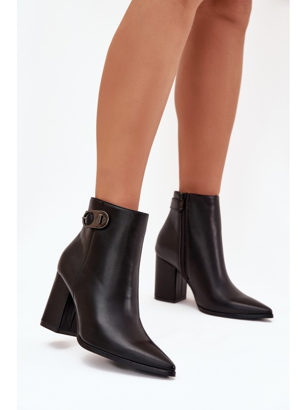 Ladies Ankle Boots With Decorative Detail Black Tharina 2