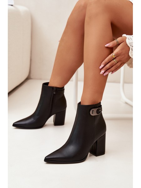 Ladies Ankle Boots With Decorative Detail Black Tharina