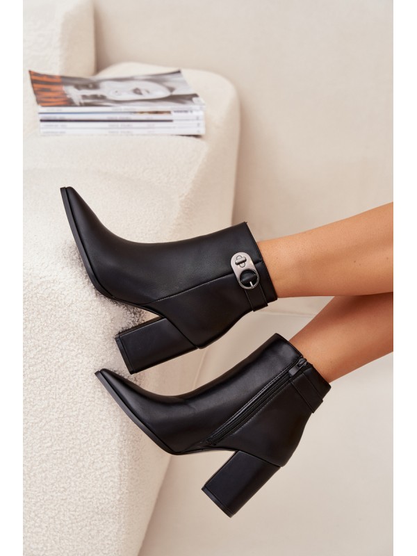 Ladies Ankle Boots With Decorative Detail Black Tharina