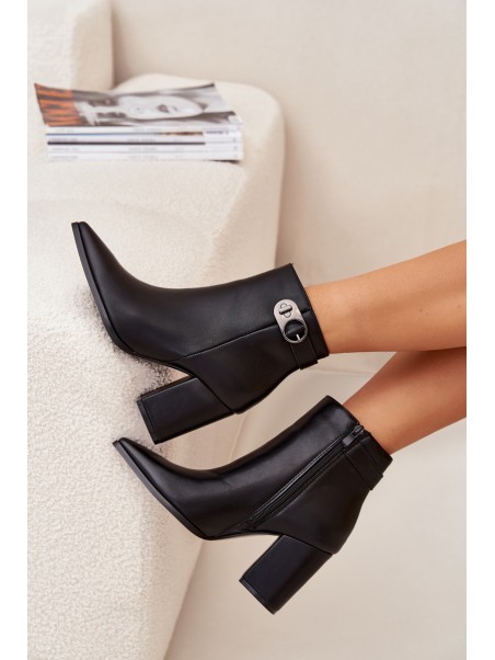 Ladies Ankle Boots With Decorative Detail Black Tharina