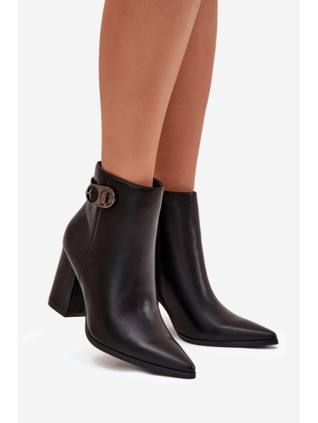 Ladies Ankle Boots With Decorative Detail Black Tharina
