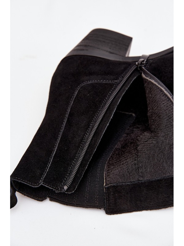 Women's Suede Ankle Boots With Heel Insulated Black Arelia Women's Suede Ankle Boots With Heel Insulated Black Arelia