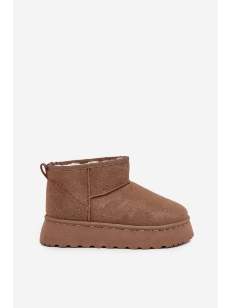Women's Snow Boots On Platform Insulated With Fur Khaki Vesirae