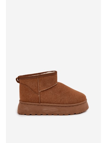 Women's Snow Boots On Platform Insulated With Fur Camel Vesirae
