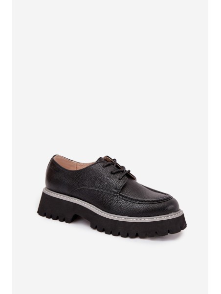 Ladies Lace-Up Moccasins Big Star NN274052 Black