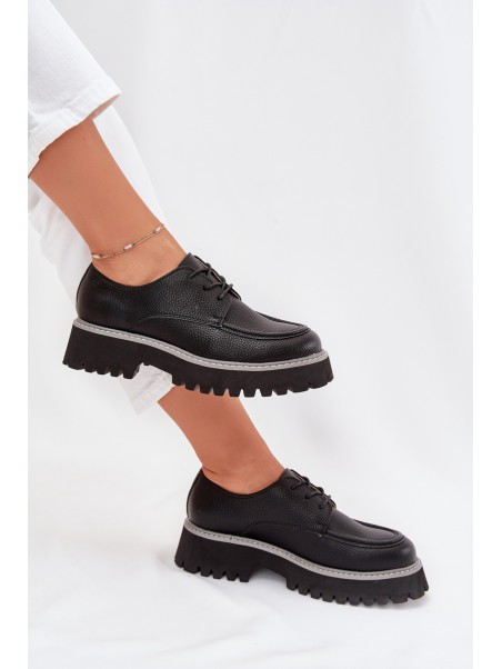 Ladies Lace-Up Moccasins Big Star NN274052 Black