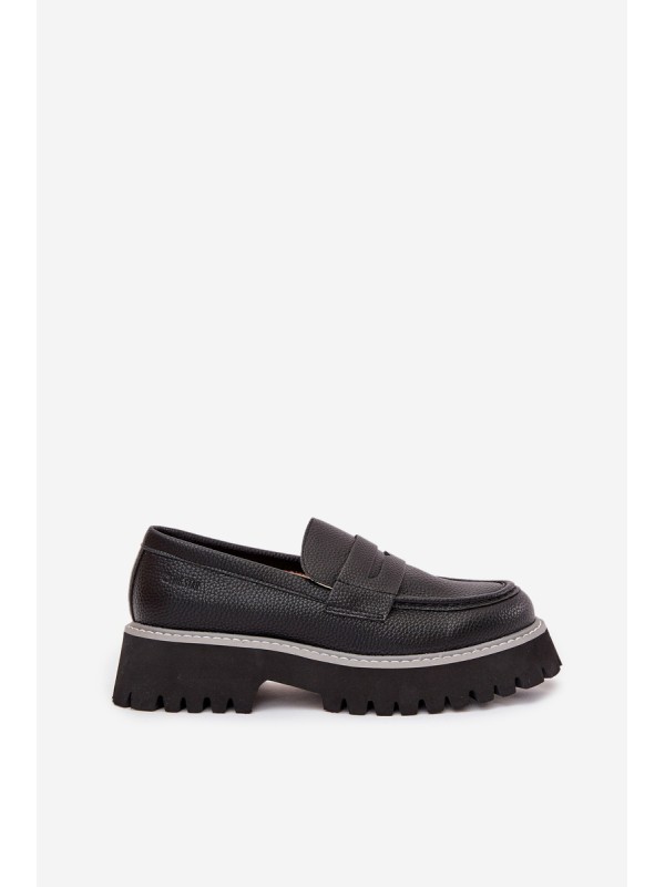 Women's Platform And Flat Heeled Moccasins Big Star NN274049 Black