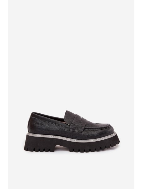 Women's Platform And Flat Heeled Moccasins Big Star NN274049 Black