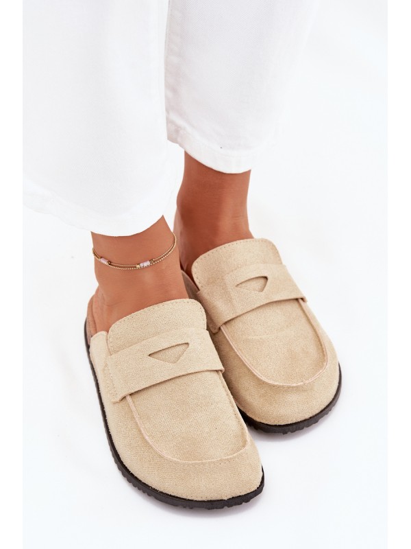 Women's Clogs On Cork Platform Beige Nivalia